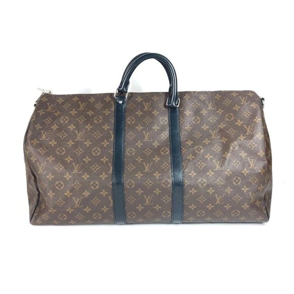 LOUIS VUITTON M56714 MonogramMacassar KeepallBandouliere55 Hand Bag Duffle Bag - Picture 1 of 13
